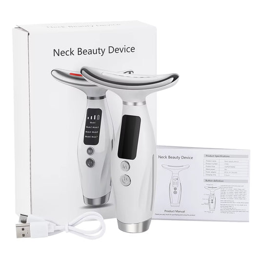 Neck Face Lifting Massager Skin Tighten Device 7 Color Light LED Photon Therapy Neck Wrinkle Remover Facial Beauty Tools